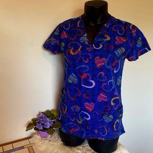 Hearts B Scrubs Top